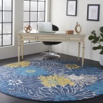 Nourison Passion PSN17 Area Rug, Blue, 8' Round