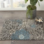 Nourison Passion PSN17 Area Rug, Charcoal/Blue, 1'10" x 2'10"