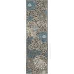 Nourison Passion PSN17 Runner Rug, Charcoal/Blue, 2'2" x 7'6"