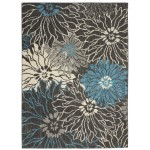 Nourison Passion PSN17 Area Rug, Charcoal/Blue, 3'9" x 5'9"