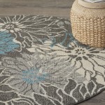 Nourison Passion PSN17 Area Rug, Charcoal/Blue, 4' x Round