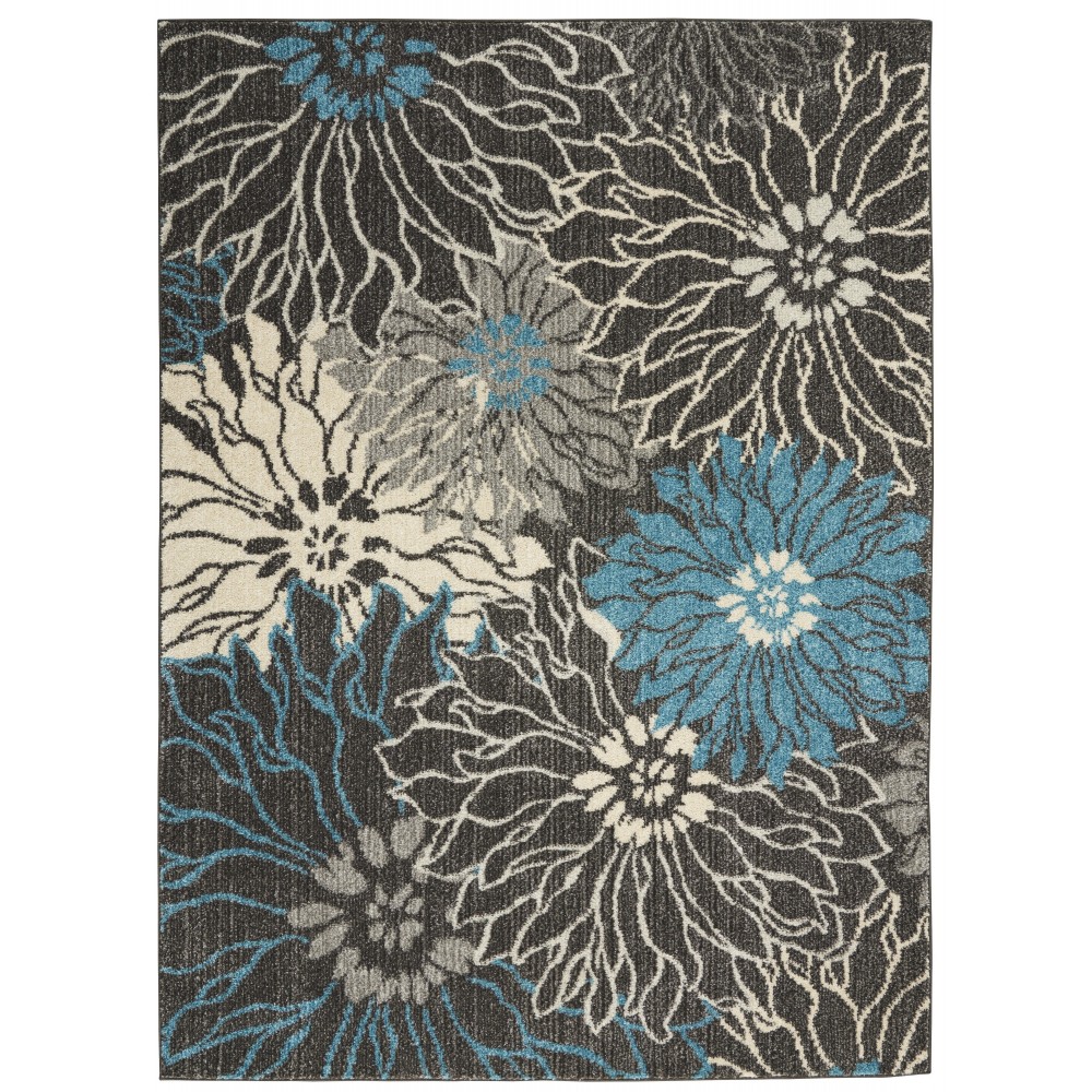 Nourison Passion PSN17 Area Rug, Charcoal/Blue, 5'3" x 7'3" Nourison Passion PSN17 Area Rug, Charcoal/Blue, 5'3" x 7'3"