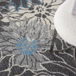 Nourison Passion PSN17 Area Rug, Charcoal/Blue, 5'3" x 7'3"