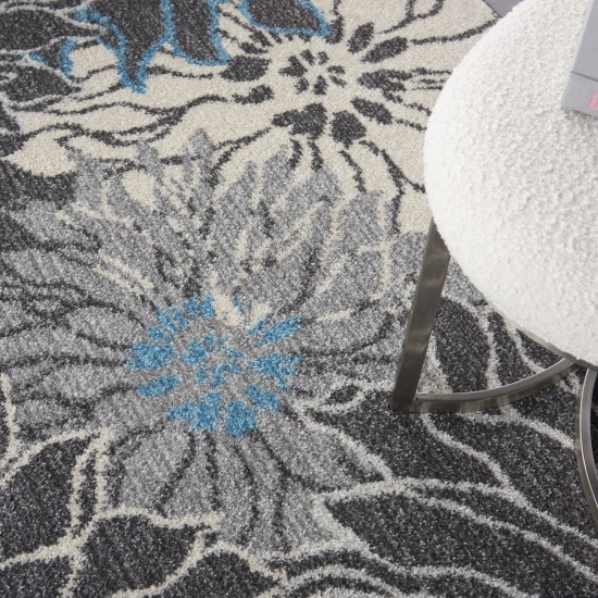 Nourison Passion PSN17 Area Rug, Charcoal/Blue, 5'3" x 7'3"