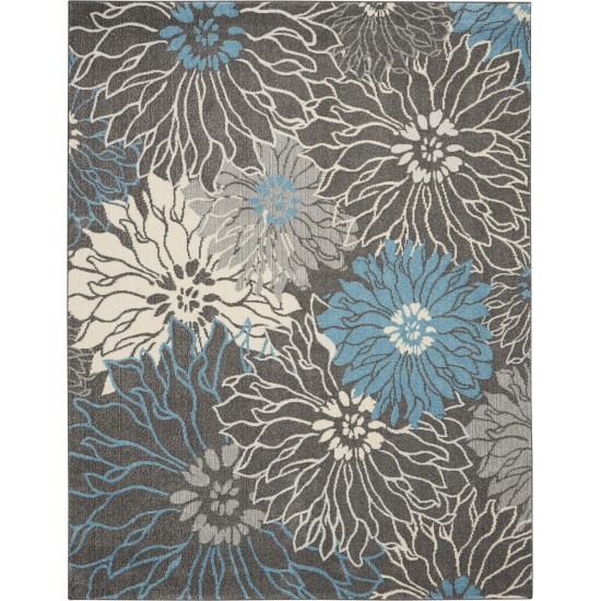 Nourison Passion PSN17 Area Rug, Charcoal/Blue, 6'7" x 9'6"