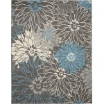 Nourison Passion PSN17 Area Rug, Charcoal/Blue, 8' x 10'