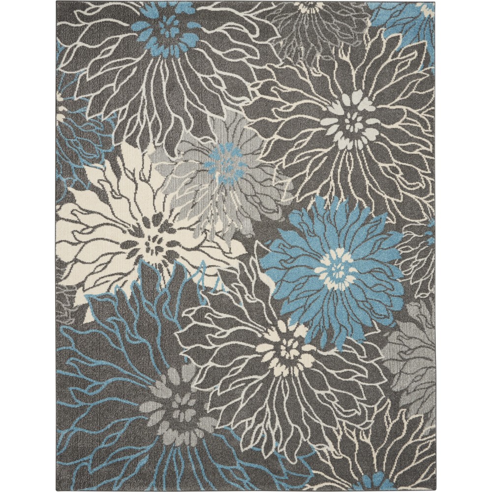 Nourison Passion PSN17 Area Rug, Charcoal/Blue, 8' x 10'