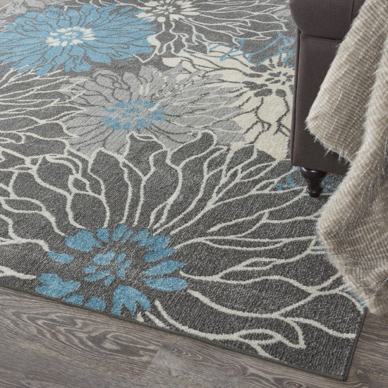 Nourison Passion PSN17 Area Rug, Charcoal/Blue, 8' x 10'