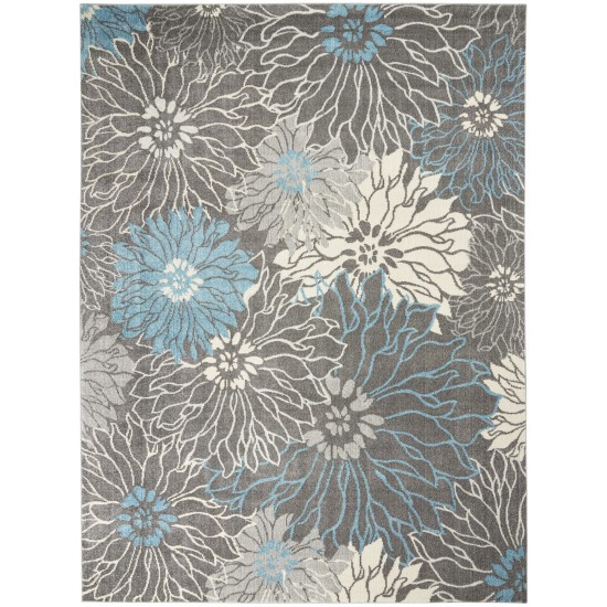 Nourison Passion PSN17 Area Rug, Charcoal/Blue, 9' x 12'