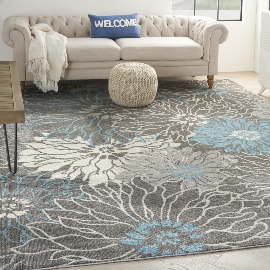 Nourison Passion PSN17 Area Rug, Charcoal/Blue, 9' x 12'