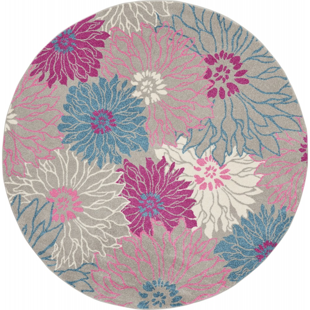 Nourison Passion PSN17 Area Rug, Grey, 8' Round Nourison Passion PSN17 Area Rug, Grey, 8' Round