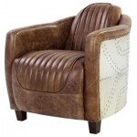 ACME Brancaster Chair, Retro Brown Top Grain Leather & Aluminum