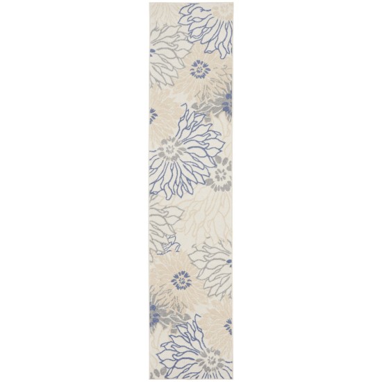 Nourison Passion PSN17 Runner Rug, Ivory/Grey/Blue, 2'2" x 10'