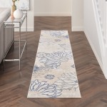 Nourison Passion PSN17 Runner Rug, Ivory/Grey/Blue, 2'2" x 10'