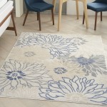 Nourison Passion PSN17 Area Rug, Ivory/Grey/Blue, 5'3" x 7'3"