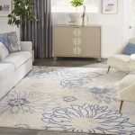 Nourison Passion PSN17 Area Rug, Ivory/Grey/Blue, 8' x 10'