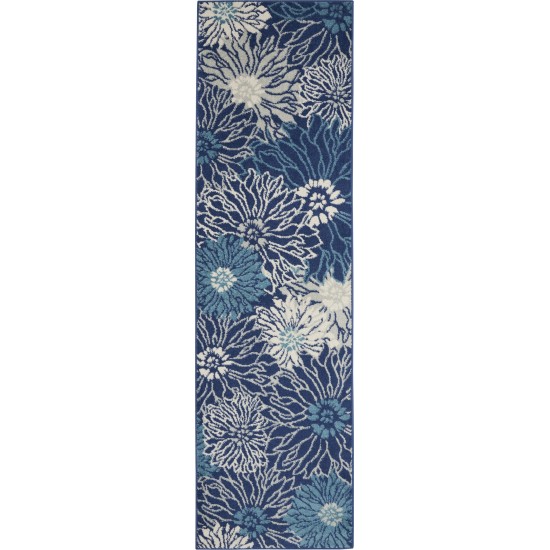 Nourison Passion PSN17 Runner Rug, Navy/Ivory, 2'2" x 10'