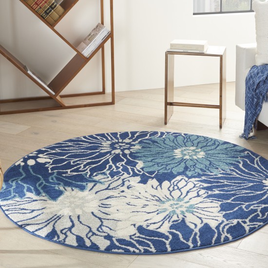 Nourison Passion PSN17 Area Rug, Navy/Ivory, 4' x Round