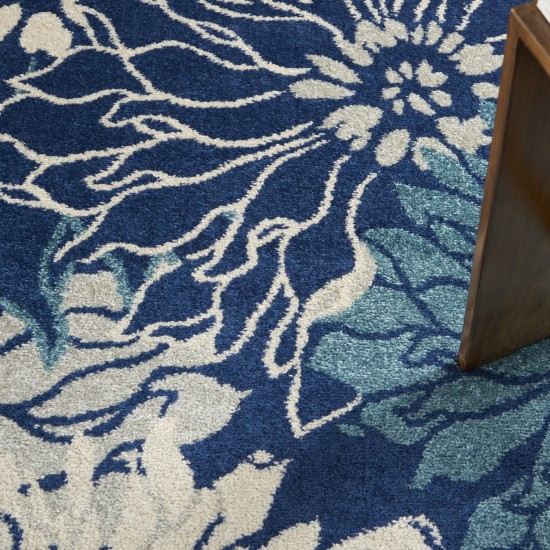 Nourison Passion PSN17 Area Rug, Navy/Ivory, 4' x Round