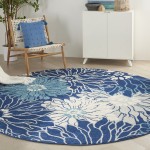 Nourison Passion PSN17 Area Rug, Navy/Ivory, 8' Round