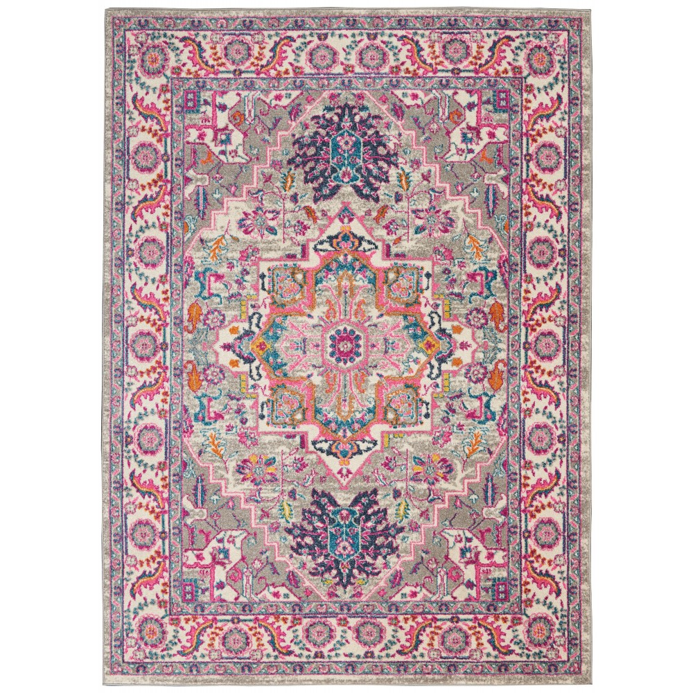Nourison Passion PSN20 Area Rug, Light Grey/Pink, 3'9" x 5'9" Nourison Passion PSN20 Area Rug, Light Grey/Pink, 3'9" x 5'9"