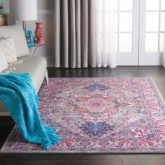 Nourison Passion PSN20 Area Rug, Light Grey/Pink, 3'9" x 5'9"