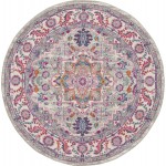 Nourison Passion PSN20 Area Rug, Light Grey/Pink, 4' x Round