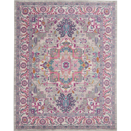 Nourison Passion PSN20 Area Rug, Light Grey/Pink, 6'7" x 9'6"