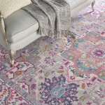 Nourison Passion PSN20 Area Rug, Light Grey/Pink, 6'7" x 9'6"