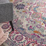 Nourison Passion PSN20 Area Rug, Light Grey/Pink, 8' x Round