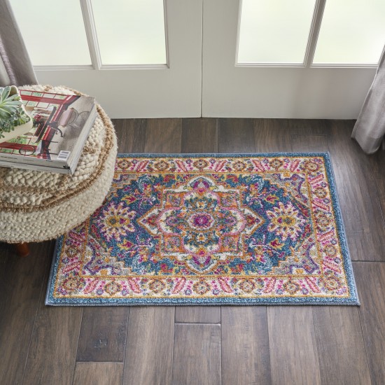 Nourison Passion PSN20 Area Rug, Teal/Multicolor, 1'10" x 2'10"