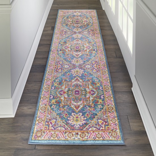 Nourison Passion PSN20 Runner Rug, Teal/Multicolor, 1'10" x 6'