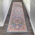 Nourison Passion PSN20 Runner Rug, Teal/Multicolor, 2'2" x 10'