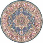 Nourison Passion PSN20 Area Rug, Teal/Multicolor, 4' x Round