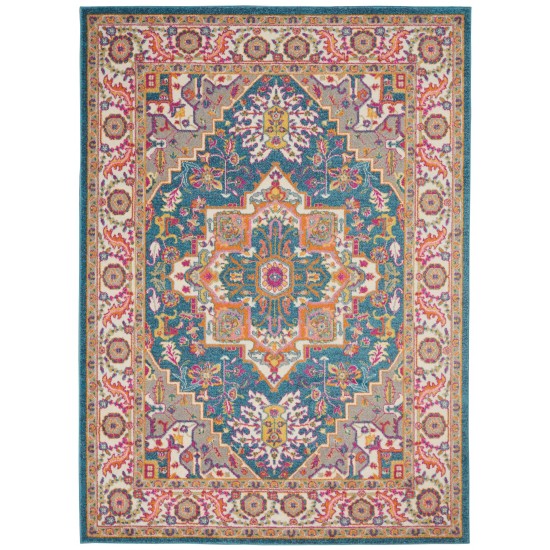 Nourison Passion PSN20 Area Rug, Teal/Multicolor, 5'3" x 7'3"