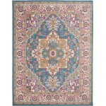 Nourison Passion PSN20 Area Rug, Teal/Multicolor, 6'7" x 9'6"