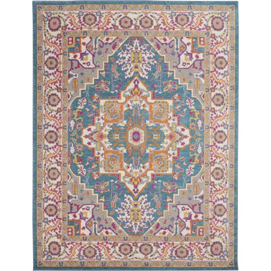 Nourison Passion PSN20 Area Rug, Teal/Multicolor, 6'7" x 9'6"