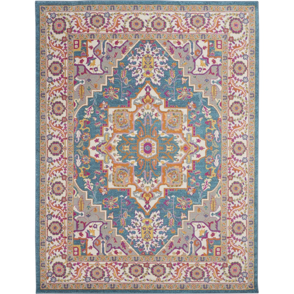 Nourison Passion PSN20 Area Rug, Teal/Multicolor, 6'7" x 9'6"