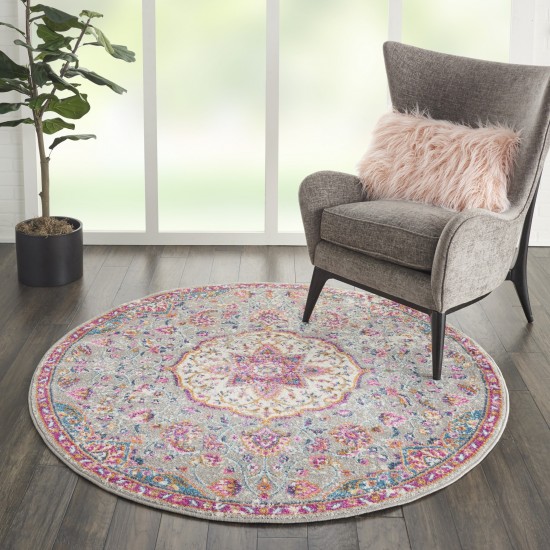 Nourison Passion PSN22 Area Rug, Grey/Multicolor, 4' x Round