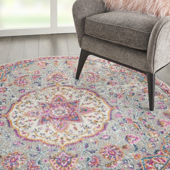 Nourison Passion PSN22 Area Rug, Grey/Multicolor, 4' x Round