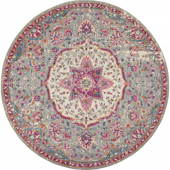 Nourison Passion PSN22 Area Rug, Grey/Multicolor, 8' x Round