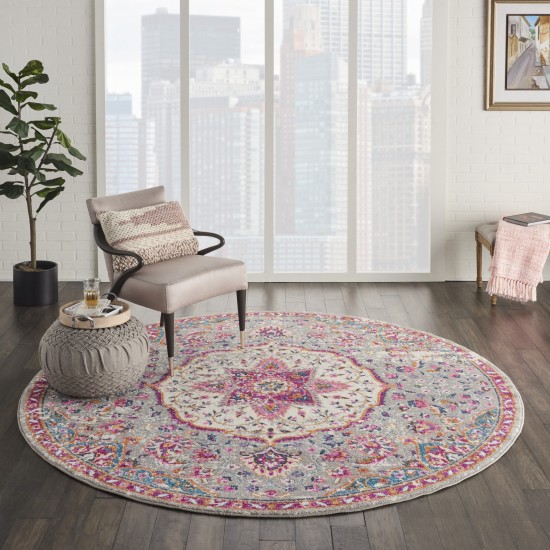 Nourison Passion PSN22 Area Rug, Grey/Multicolor, 8' x Round