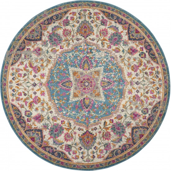 Nourison Passion PSN22 Area Rug, Ivory/Multicolor, 4' x Round