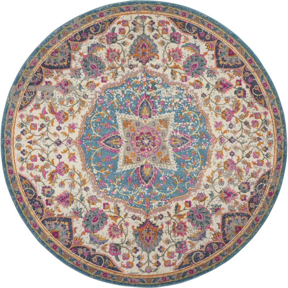 Nourison Passion PSN22 Area Rug, Ivory/Multicolor, 4' x Round
