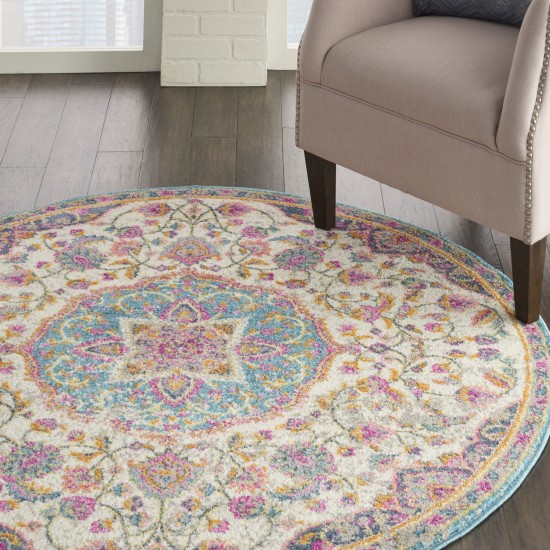 Nourison Passion PSN22 Area Rug, Ivory/Multicolor, 4' x Round