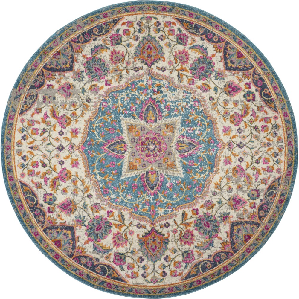 Nourison Passion PSN22 Area Rug, Ivory/Multicolor, 8' x Round