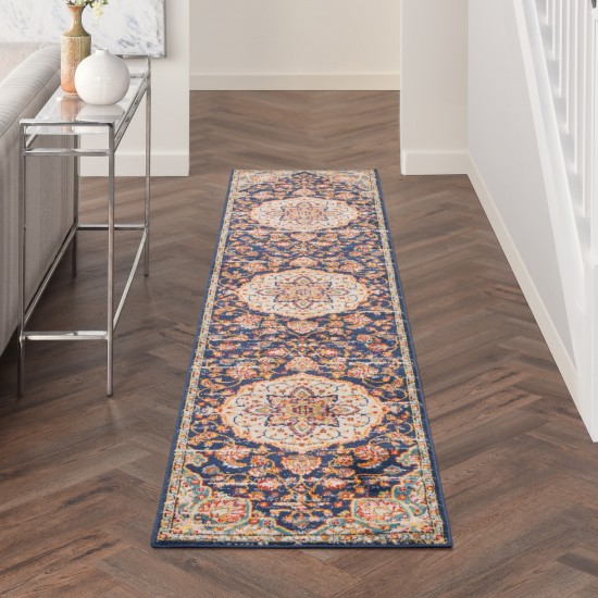 Nourison Passion PSN22 Runner Rug, Navy/Multicolor, 2'2" x 10'