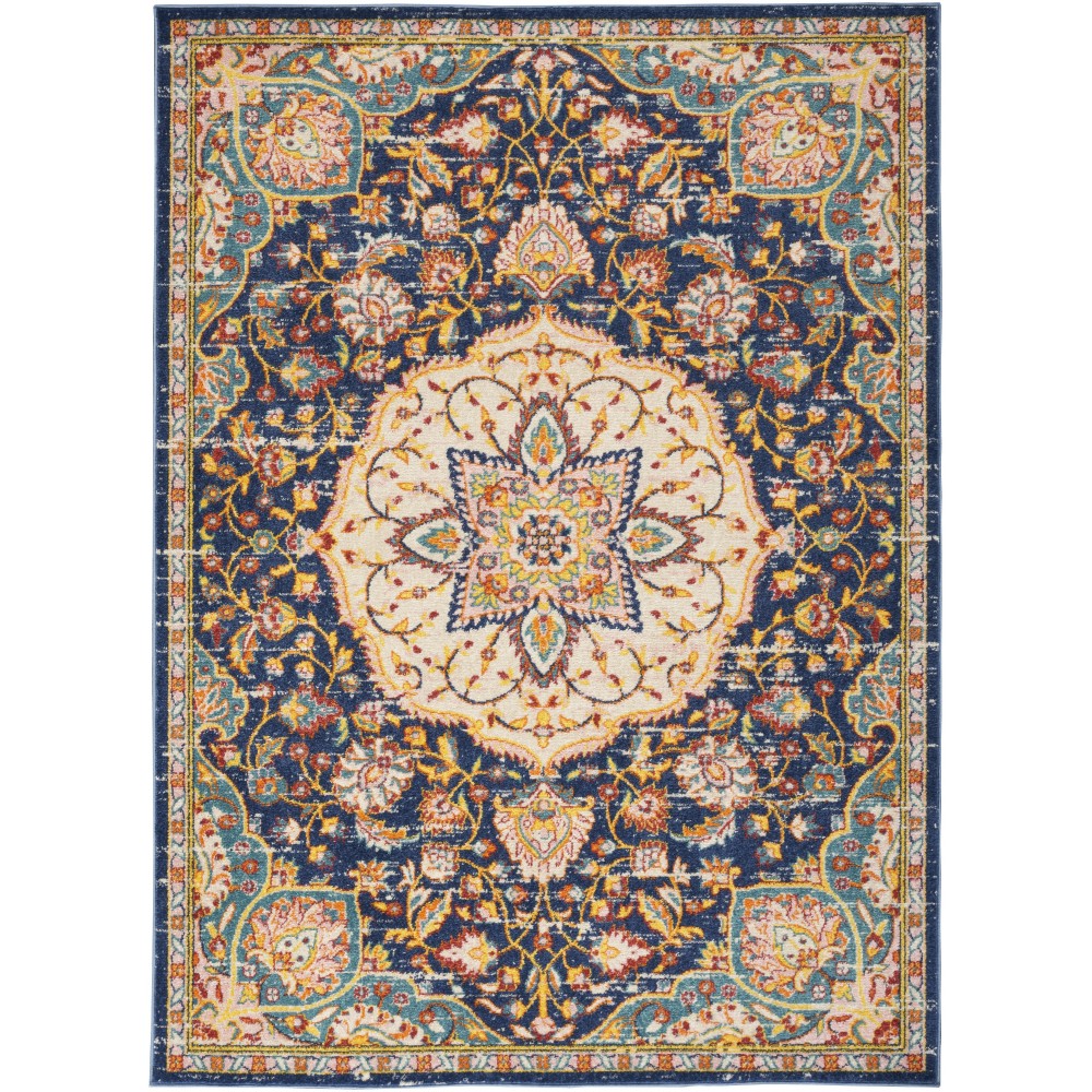 Nourison Passion PSN22 Area Rug, Navy/Multicolor, 5'3" x 7'3"