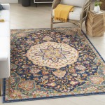 Nourison Passion PSN22 Area Rug, Navy/Multicolor, 5'3" x 7'3"