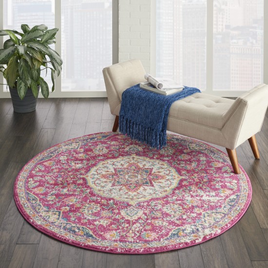 Nourison Passion PSN22 Area Rug, Pink, 4' x Round